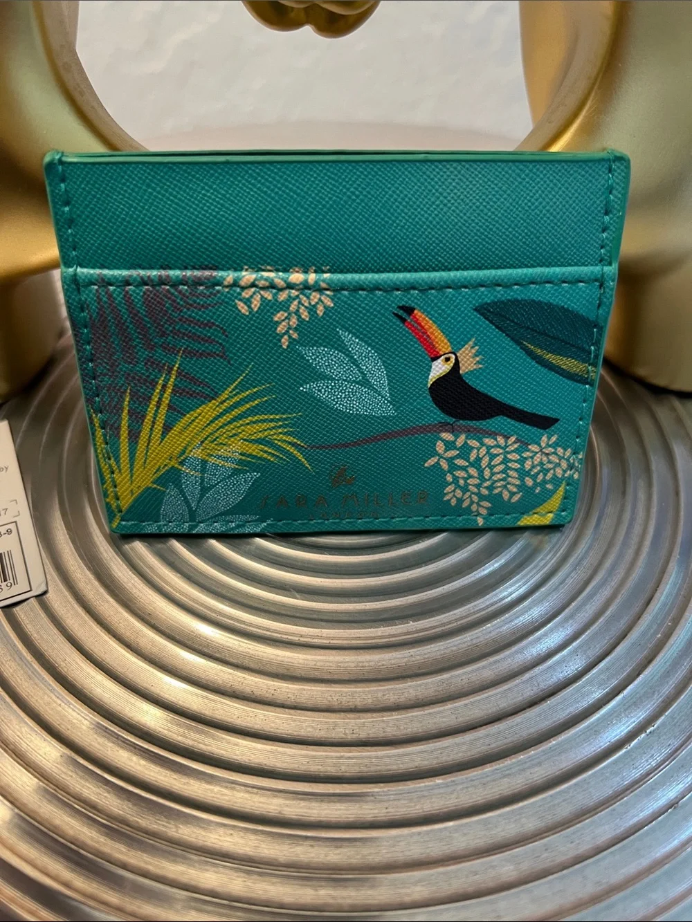 Sara Miller London NWT Teal Toucan Card Holder